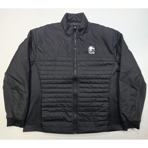 Taco Bell Employee Full Zip Puffer Jacket 2X Unisex Black Worker Uniform Food